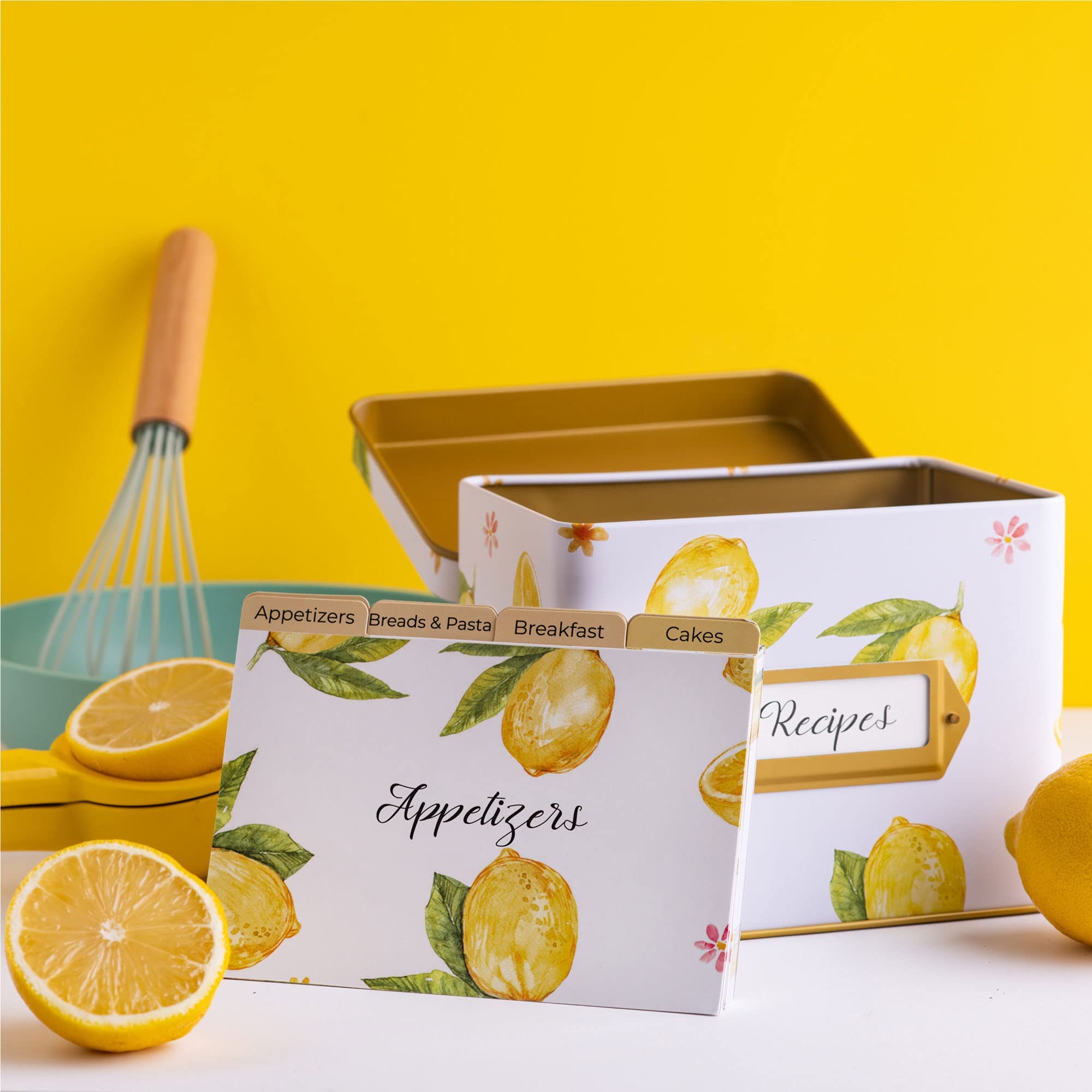 Amazon｜Heart & Berry Lemon レシピボックス 4x6インチのレシピカード